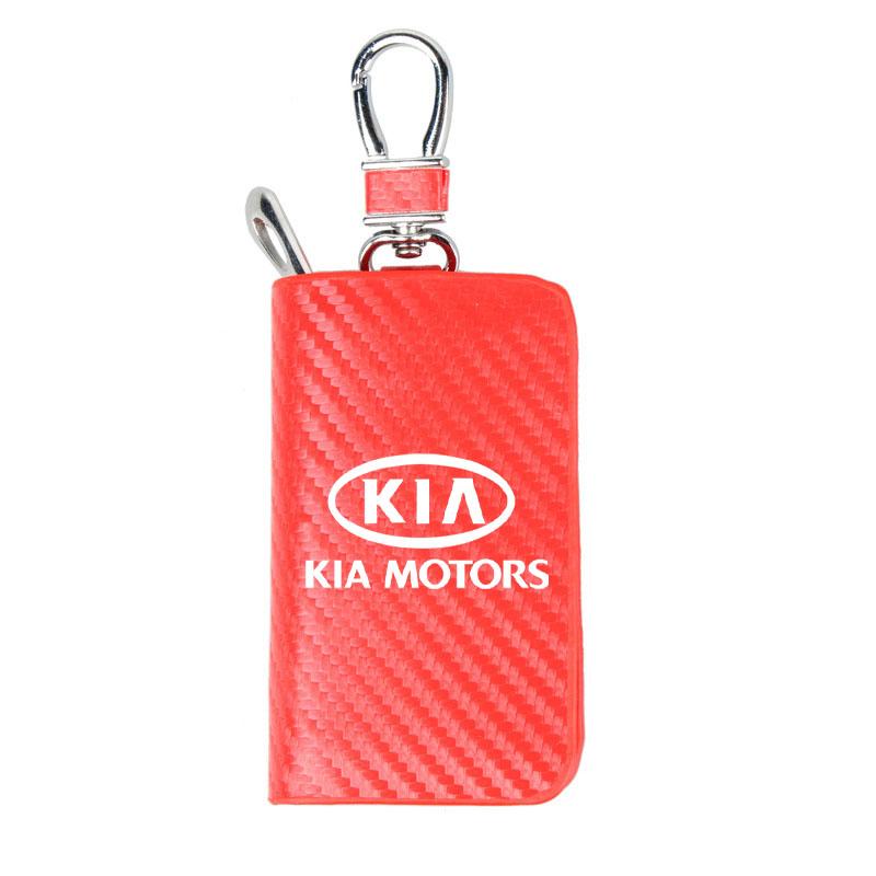 2026 Hot Car Sticker Car Case Keys Pouch Carbon Fiber Fabric Keychain Bag for KIA Sportage Ceed Sorento Cerato Optima Picanto Ri