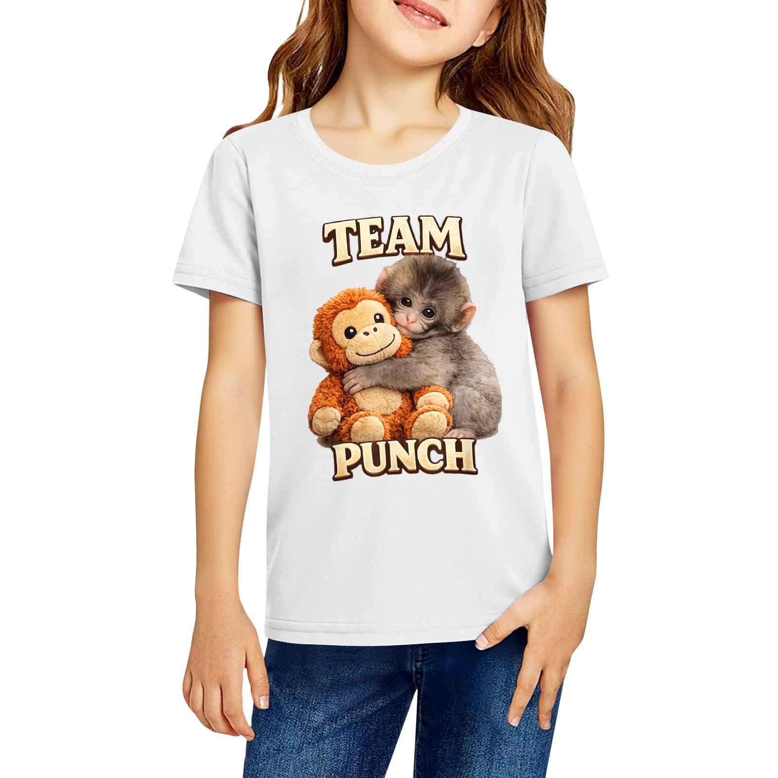 

Fashionable Round Neck Short Sleeve Work Clothes Printed Tops For KID Summer Tops 160