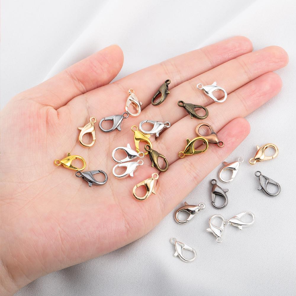 50pcs 100pcs 200pcs Lobster Clasps Jewelry Making Materials Hooks Chain Closure DIY Accessories Supplies For Bracelets Necklaces
