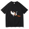 Halloween Funny Cat T-shirt Cartoon Print O-neck Cute Tee-shirt Short Sleeve Harajuku Kawaii Tshirt Sudaderas Cotton Retro Tops