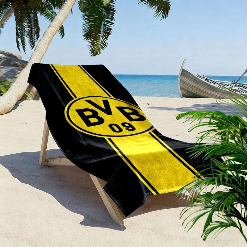 Borussia Print Beach Towel, Large Soft Quick Dry Towel for Beach Camping Swimming