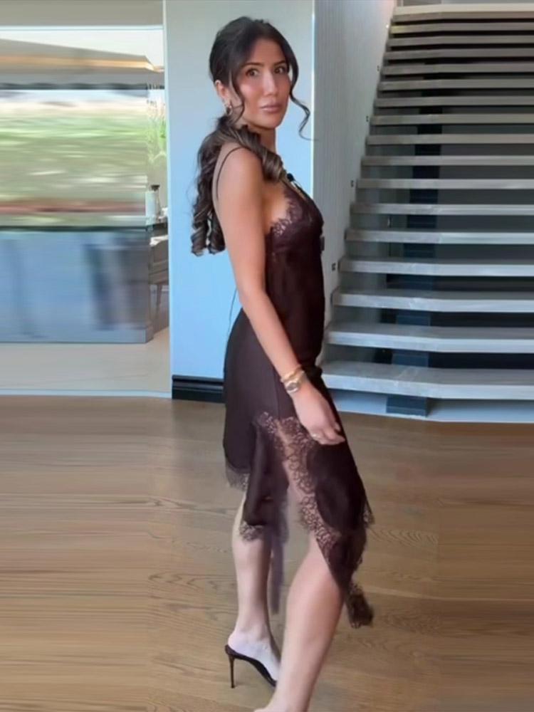 Damspetscamisoleklänning Dam Mode och Mångsidig Ärmlös Lång Topp 2026 Ny Modell