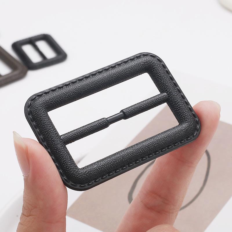 Imitation Leather Buckle Coat Windbreaker Belt In Black Coffee, Adjustable Plastic Square Three-Speed Buckle.