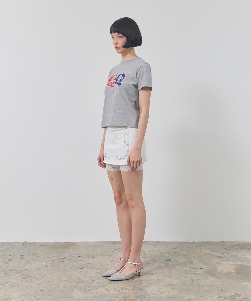 Eikyueikyuhauseukeulleob Big Qq T-Shirt [Melange Grey]