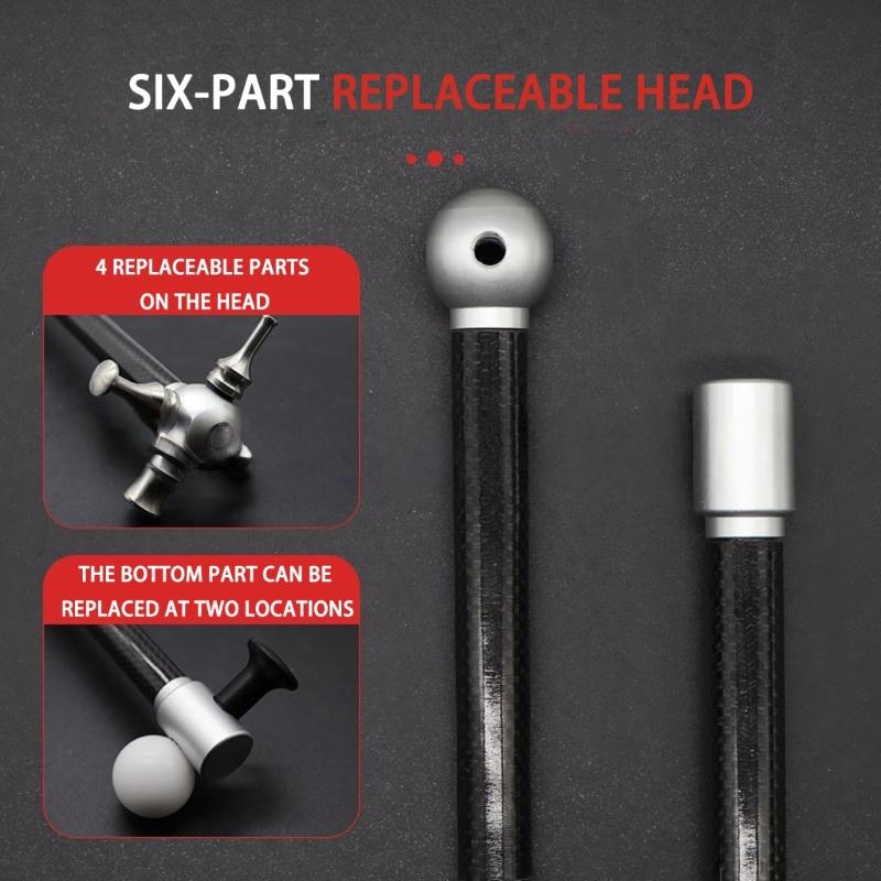 Tap Down Tool with 6 Replacement Heads Car Dents Repair Hammer Repair Tool Leveling Hammer Car Dents Restoration Tool