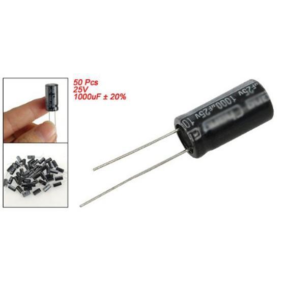 50PCS 25V 1000uF Radial Electrolytic Capacitor NEW
