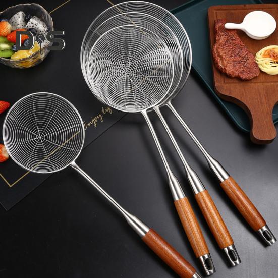 Skimmerschaufel aus Edelstahl, ergonomisches Design, hitzebeständig, tragbar, Kochsieb, Löffel, Haushaltsbedarf