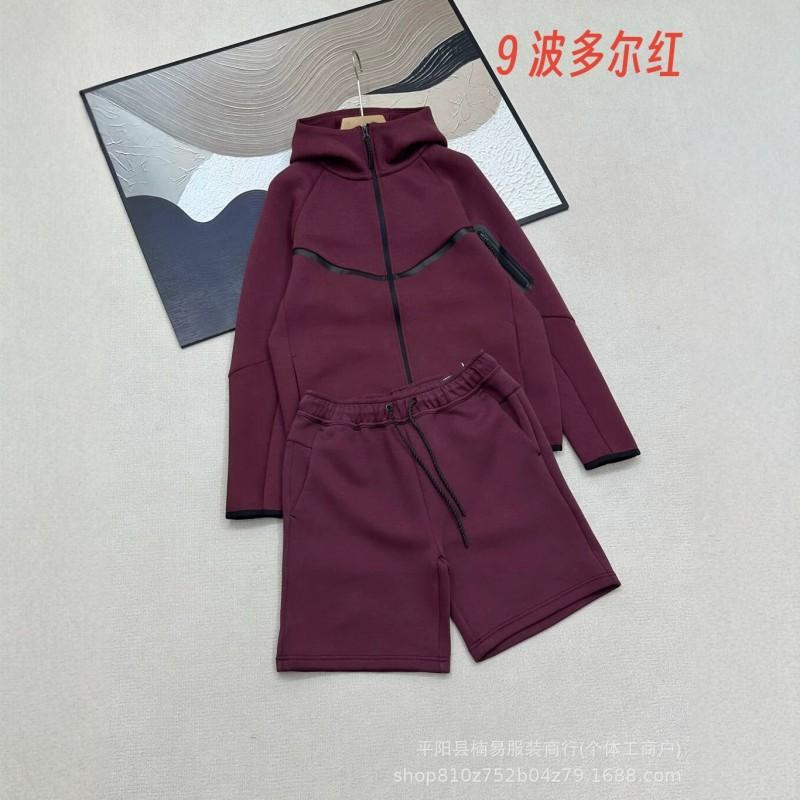 2026 SS Womens Casual Sport Tracksuit Long Sleeve Hooded Top Shorts Set Air Layer Fabric