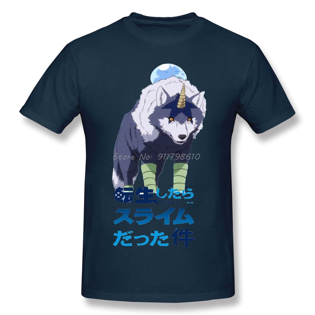 Cotton Rimuru Riding Ranga T-shirt That Time I Got Reincarnated As A Slime Sleeve Short Anime Men Tee Streetwear Harajuku