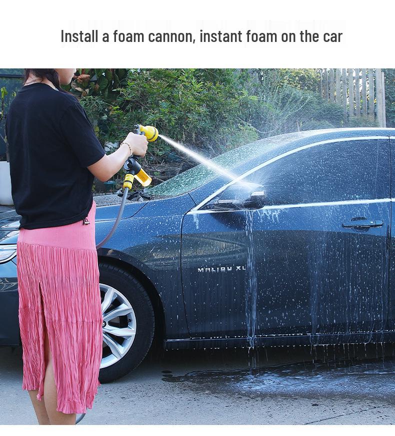 Multi-Function High-Pressure Water Gun: Flexible Hose & Nozzle for Gardening & Car Washing