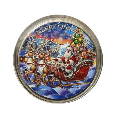 Moneta Commemorativa della Vigilia di Natale, Moneta Commemorativa di Babbo Natale, Medaglia Commemorativa Stampata a Colori, Regalo di Natale