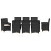 Garden Dining Set 9 pcs Black Poly Rattan
