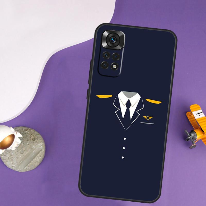 

Airplane Pilot Epaulette Case For Xiaomi Redmi Note 13 Pro 14 12 9 10 11 Pro 10S 11S 12S Redmi 10C 13C 14C 12C Cover Redmi 10