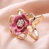 3Pcs/Set Flower Scarf Ring Elegant Silk Scarf Rings Rhinestone Scarf Clip Rings for Women Neckerchiefs Shawls