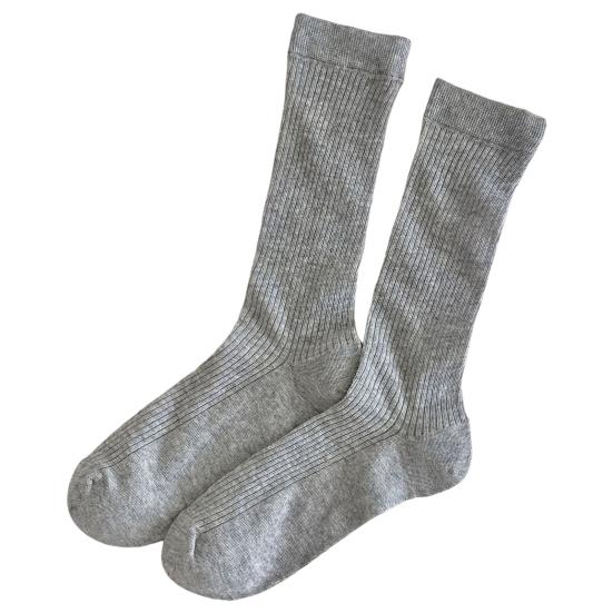 

Женские хлопковые носки до середины икры, летние тонкие дышащие, приятные для кожи, эластичные хлопковые свободные носки в вертикальную полоску светло-серый