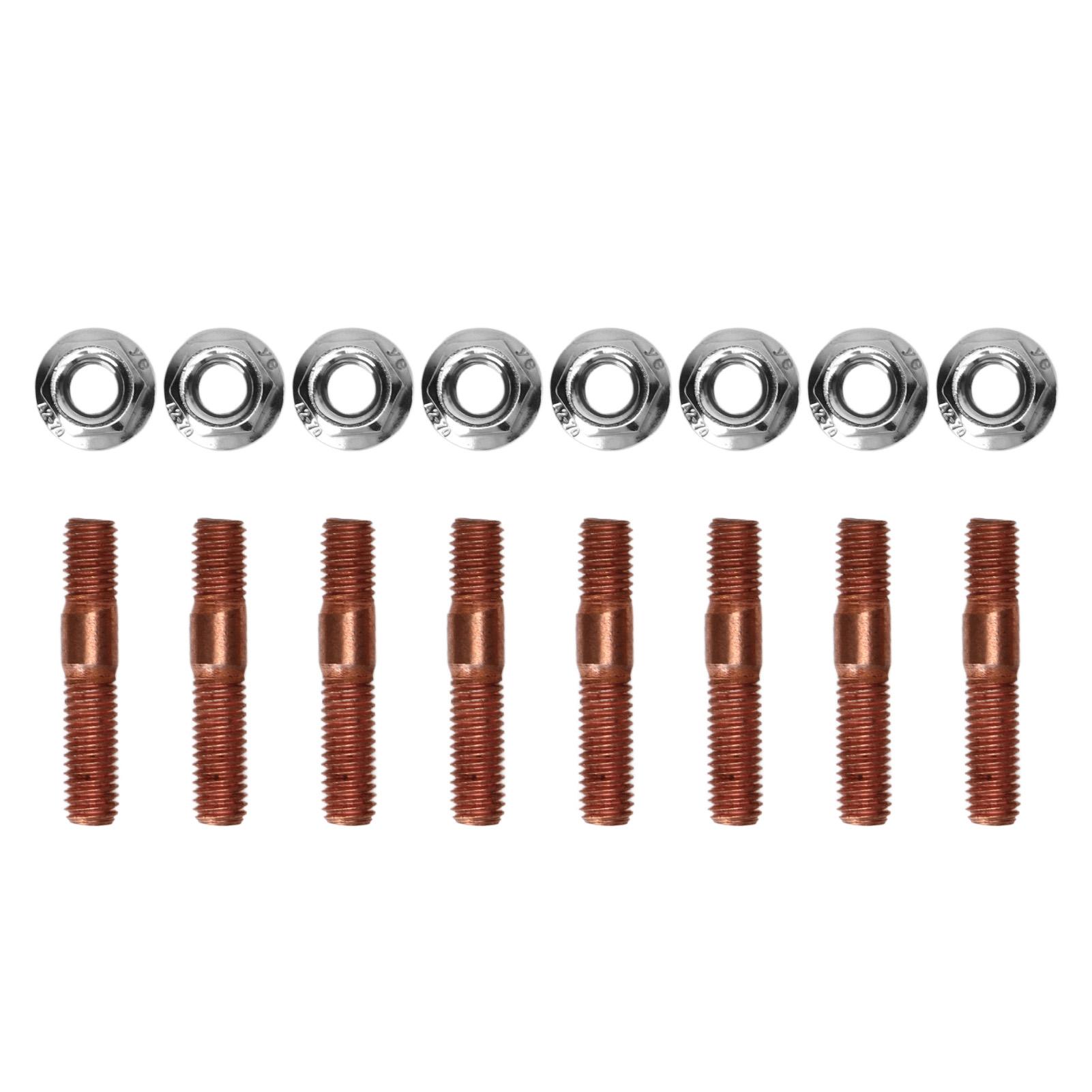 M8 1.25 Threaded Turbo Studs Kit Exhaust Manifold Hardware Kit Wear Resistant Proof Metal Alloy for Car