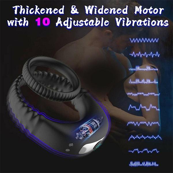Silicone Male Cock Ring Penis Vibrator Couple Sex Toys Rechargeable For Men
