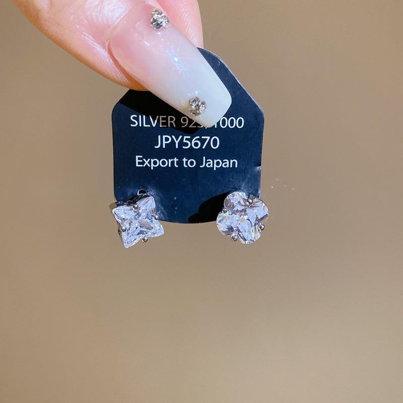 Серьги-подвески с цветами и крестами из циркона Silver Needle Индивидуальные серьги с холодным ветром Темпераментные серьги Легкая роскошь Продвинутые серьги Женские