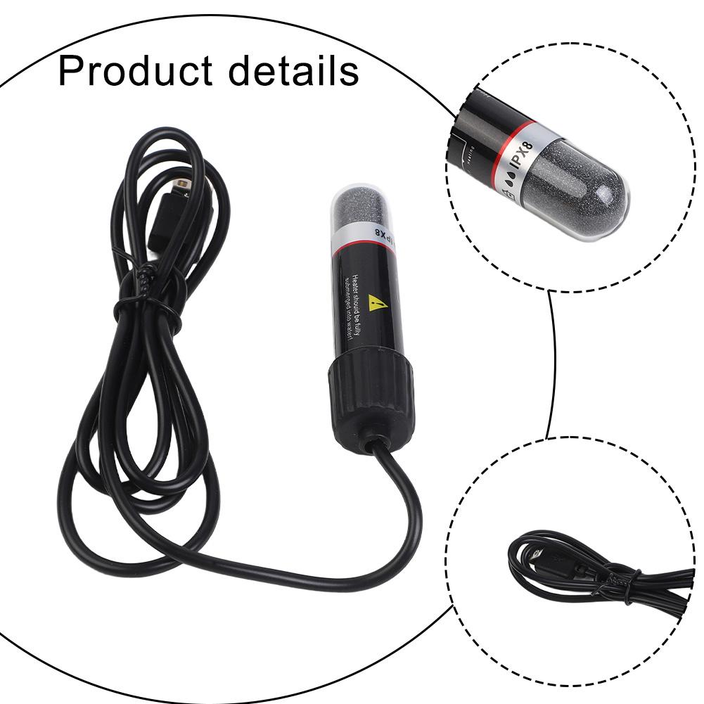 Fish tank heater rod 8 5cm automatic constant temperature 26 degrees USB power supply for small desktop aquariums