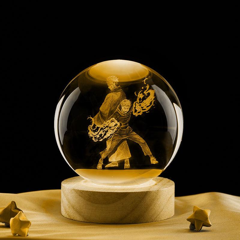 Yuji Itadori 3D Engraved Crystal Ball Starry Night Light Ornament