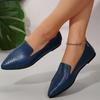 Flat Pointed Single Shoes Women 2024 New Lazy Foot Set Large Size Women Comfortable Shallow Mouth Shoes