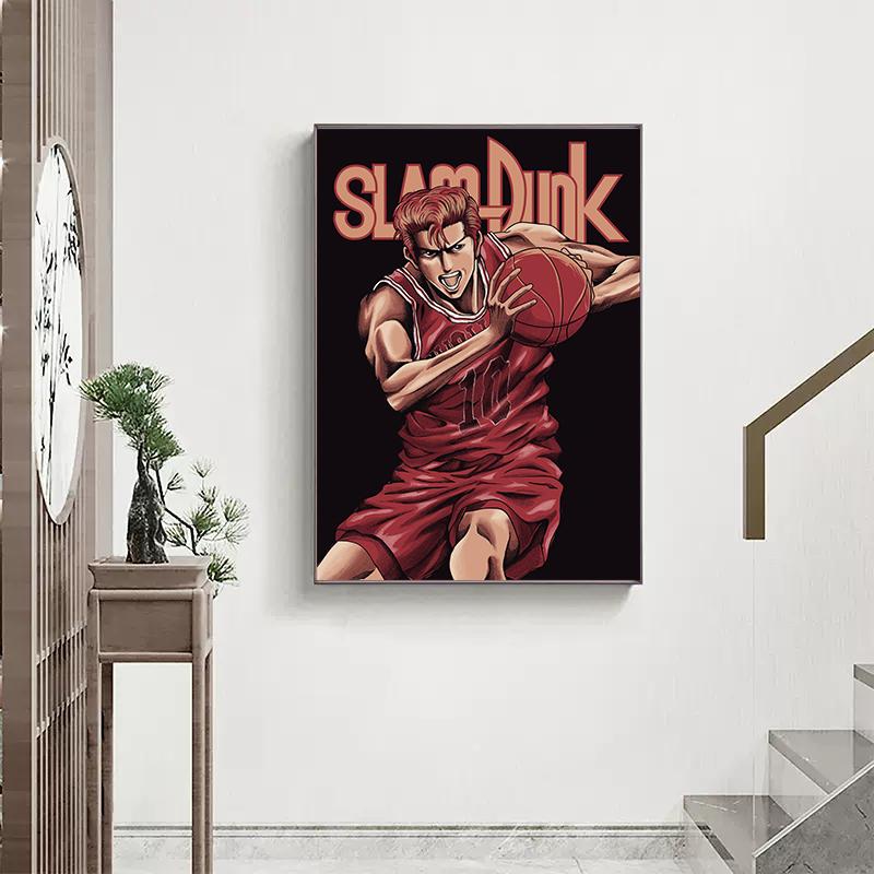 Plakát a tisky Anime Slam Dunk Japonsko Film Malba na plátně Hrát basketbal Nástěnný obraz pro chlapce Dětský pokoj Domácí dekorace