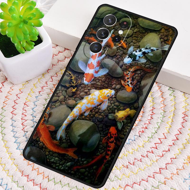Japanese Koi Fish Art Silicone Phone Case For Samsung Galaxy Note 10 Pro S26 S25 S24 S23 S22 S21 Plus S25Ultra Capa Cover