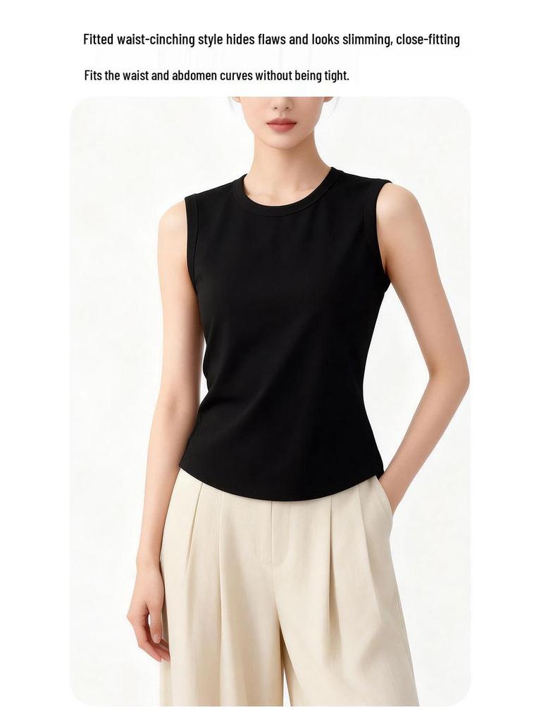 Women's Soft Lyocell Tencel Vest - High Stretch, Cool, Solid Color, Casual Inner Top for Summer