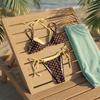 Deep V Ladies' Swimwear Low Waist Women Swimsuits New Halter Bikini Set  Vacation
