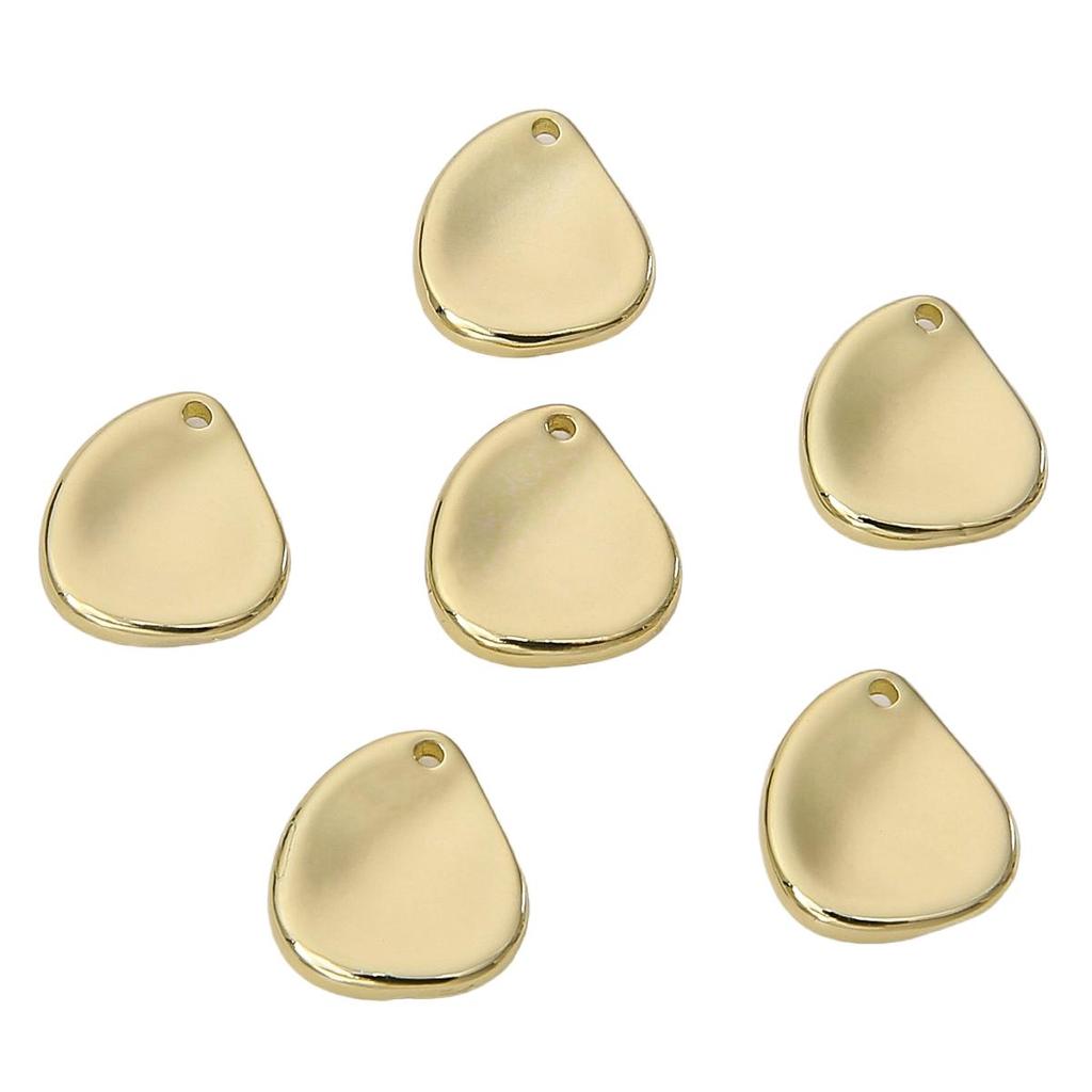 Copper Concave Irregular Oval Pendant For DIY Jewelry Making Craft Accessories