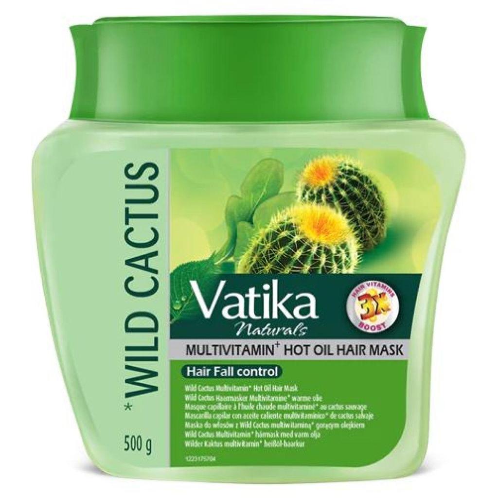 Masque capillaire multivitaminé à l'huile chaude Vatika Wild Cactus - Antichute (Kaktus-Haarkur gegen schwaches & brechendes Haar) 500g