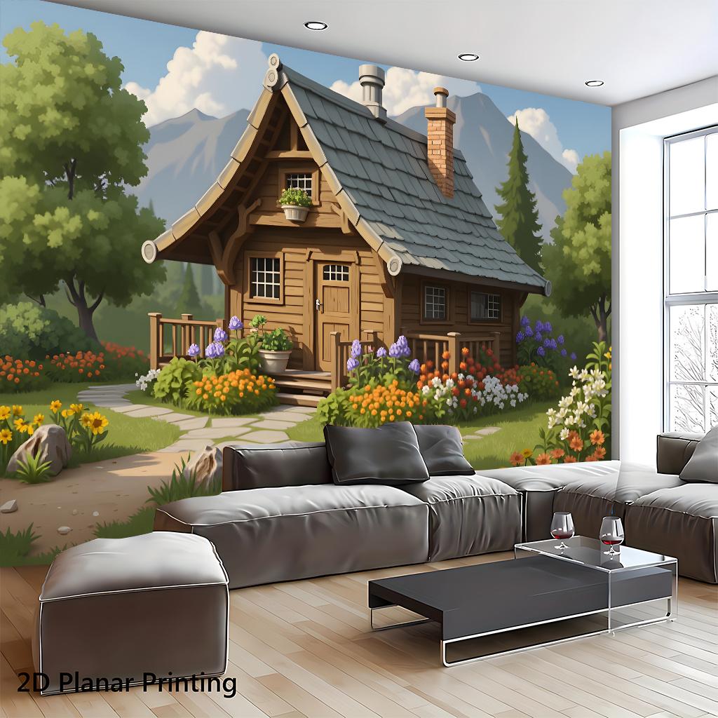 2D plane 1 cottage in the countryside suitable for living room as a venue for young people's rooms yard decoration