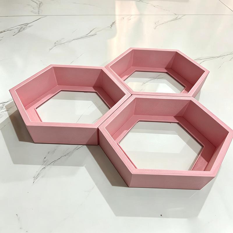 3Pcs Hexagonal Suspended Storage Rack Nordic Wall Hanging Rack Living Room Entrance Creative Geometric Storage Decoration Rack