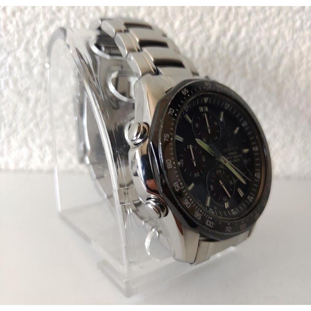 Used Casio Men's Radio Solar Stainless Steel Chronograph Edifice Ana-Digi
