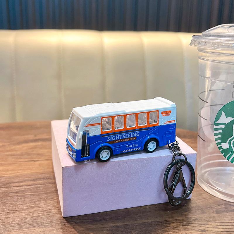 HuiLi Double-Layer Bus Model Toy Alloy Keychain синий