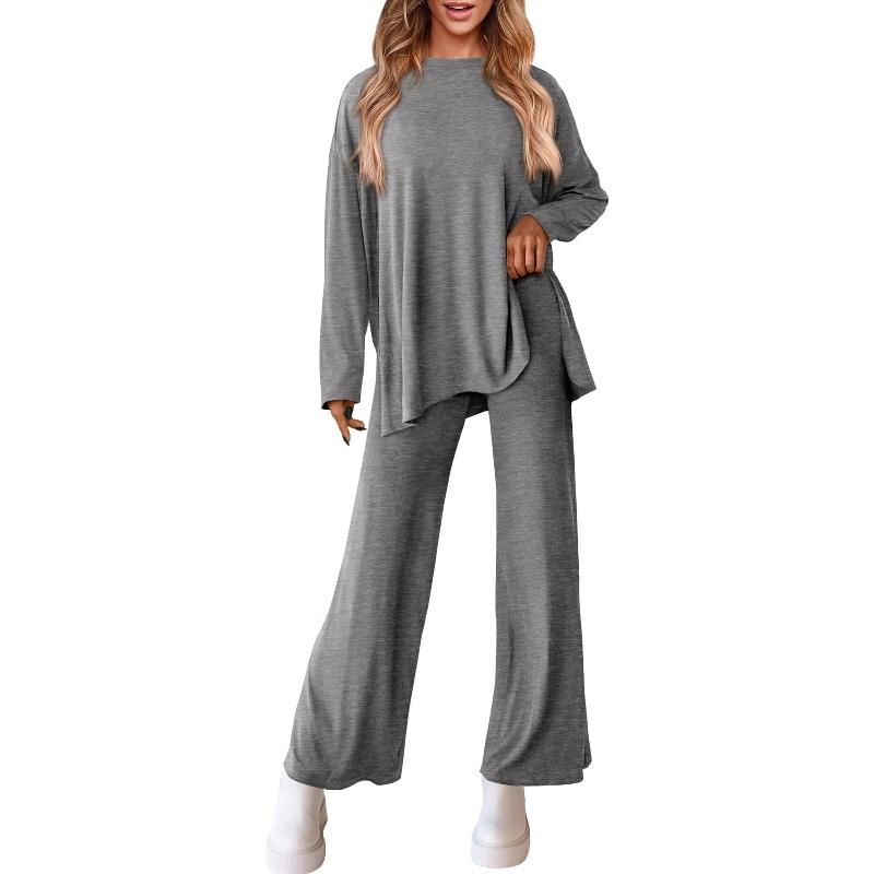 BITCED Women's Fashion Casual Long Sleeve O-Neck Pants Suits