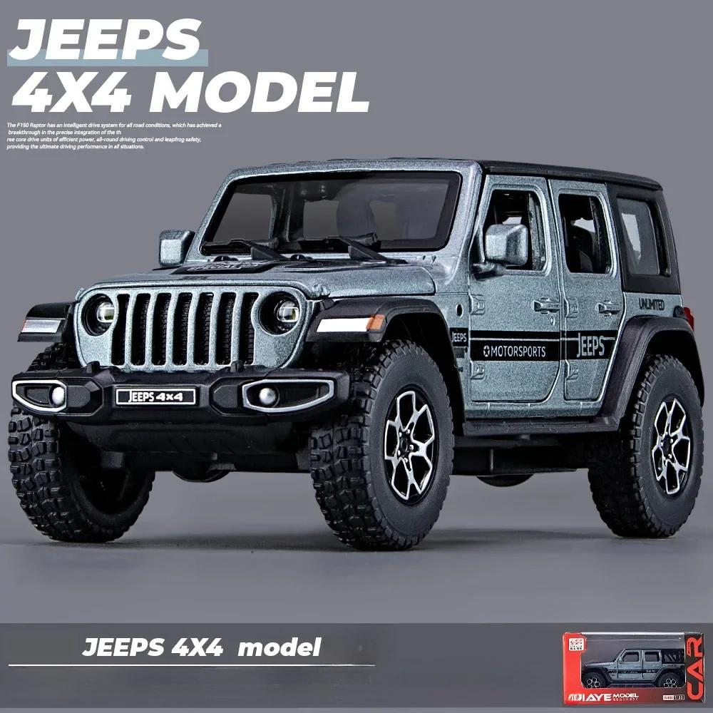 1:32 Jeep Wrangler Rubicon Off-road car Alloy Model Car Toy Diecasts Metal Casting Sound and Light Car Toys For Children Vehicle ALR1