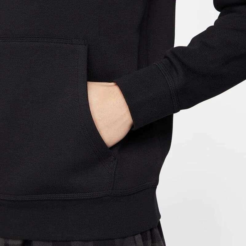 Nike Hooded Fleece Comfortable Long Sleeve Sweatshirt Solid Color Drawstring Cuffed Pants Casual Sports Suit 623453-010+CK6366-010