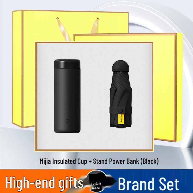 ZhiMei Global Black Insulated Bottle & Pocket Umbrella Set
