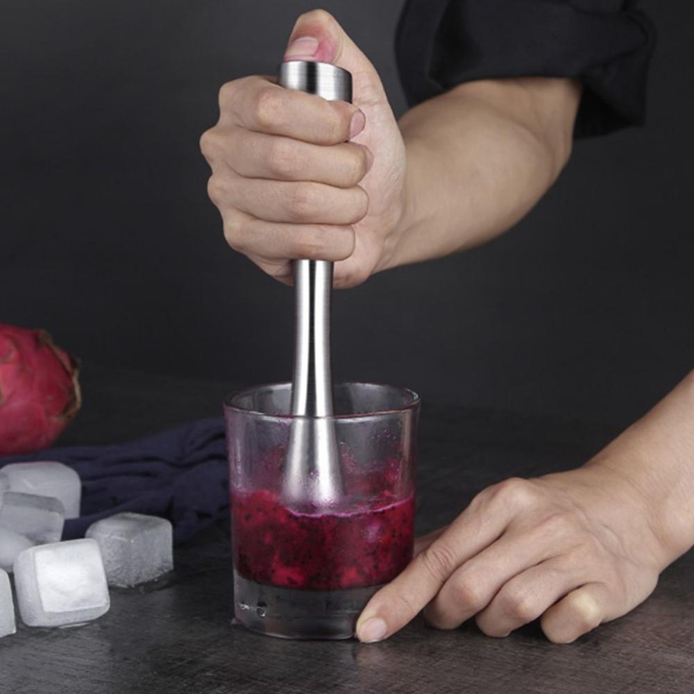 Küchenstampfer Edelstahlstab Hammer Cocktailmixer Rührwerkzeug Mojito Muddler Eiszerkleinerer