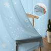 Christmas Snowflake Blue Sheer Curtains for Living Room Decoration Window Curtains Kitchen Tulle Voile Curtains