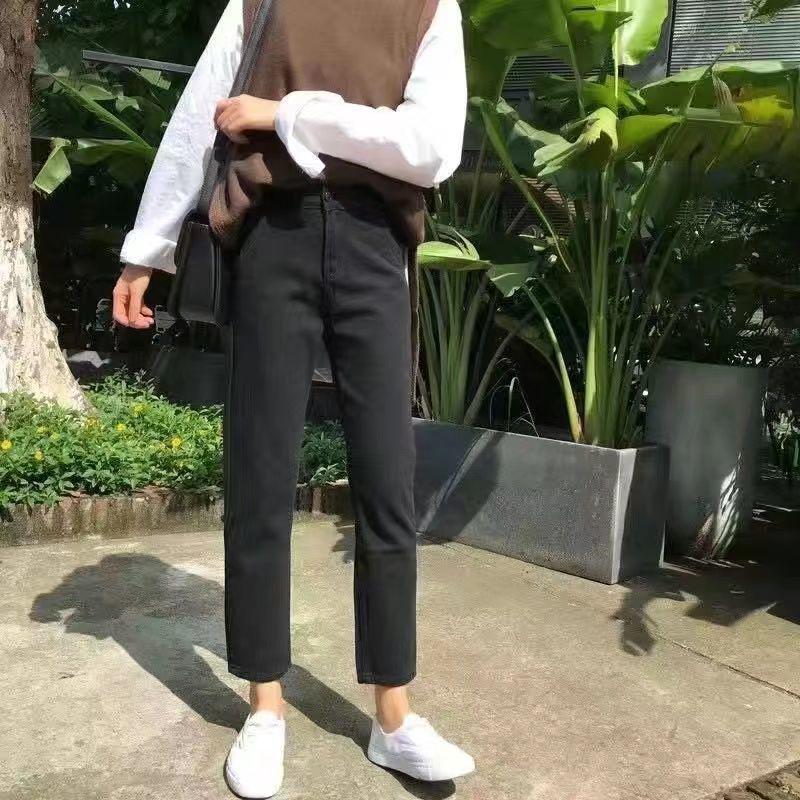 

Women s Versatile High-Waisted Black Straight-Leg Jeans - Summer 2026 Style XL (approx. 115-125 lbs)
