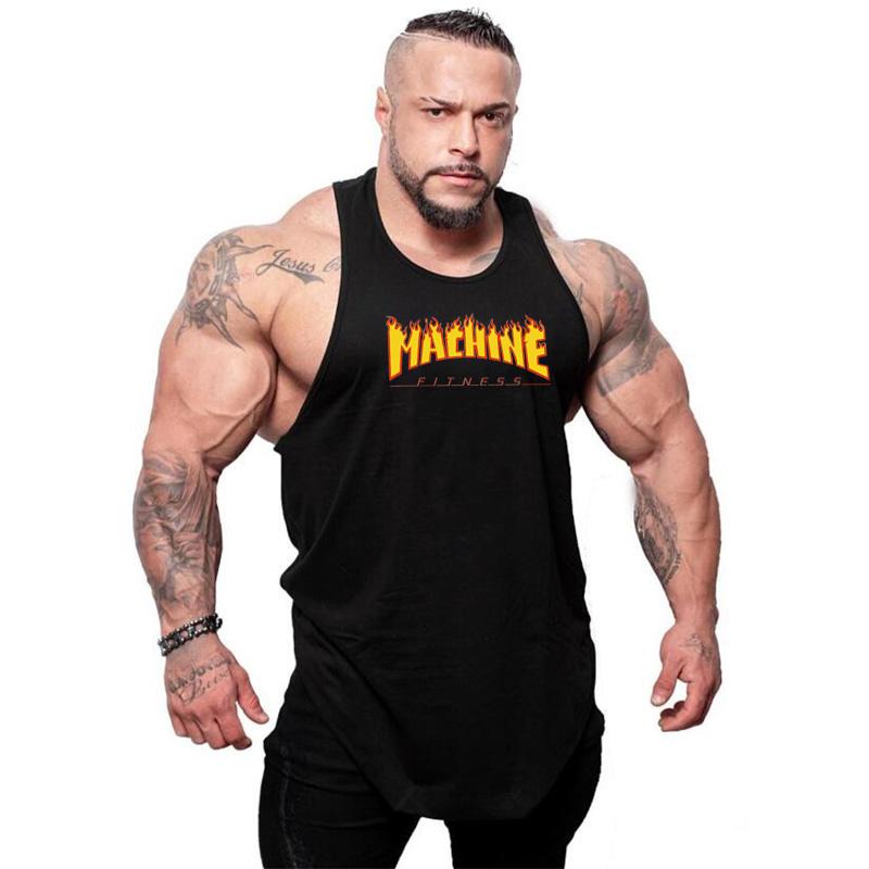 Muscleguys Summer Cotton Breathable Clothing Gym Bodybuilding Tank Tops Mens Fitness Muscle Singlets Casual Hip Hop Sleeveless Loose Shirts M чёрный