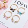 Cute Cat Flower Heart Charm Bracelets for Women Girls Gold Color Stainless Steel Bangle Sweet Accessories Jewelry Birthday Gift