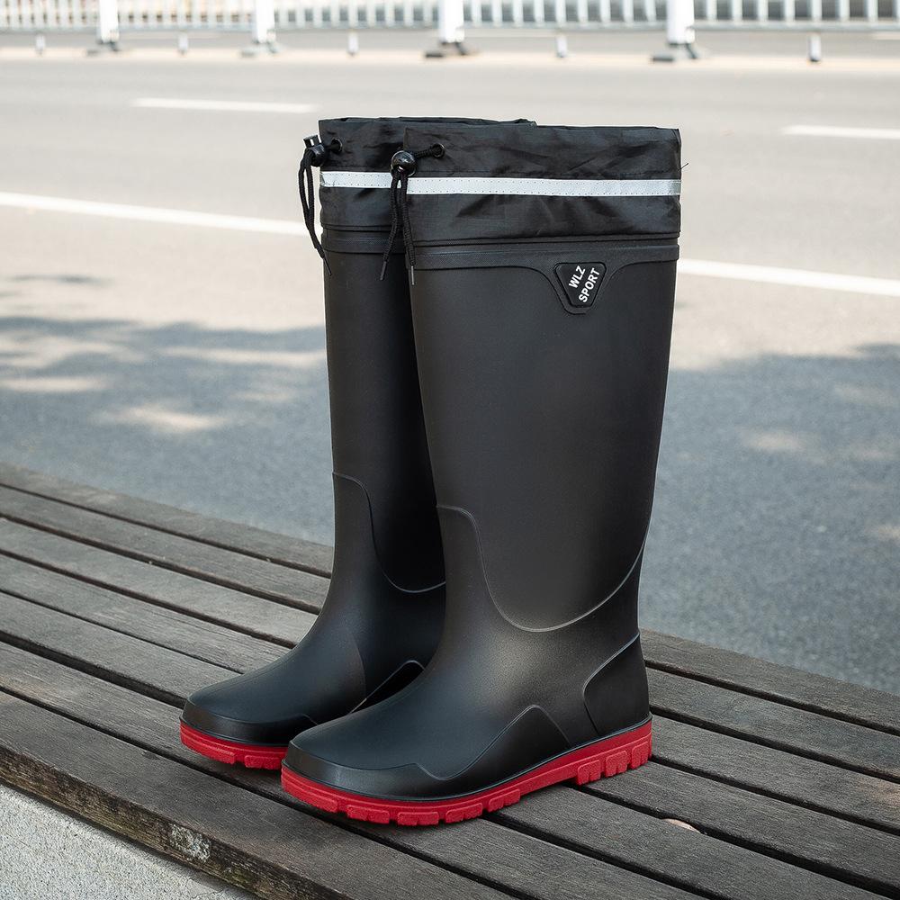 Fashion bundle short rain shoes men's medium water boots high rain boots men's new non-slip waterproof long rubber shoes men