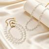 Ladies Temperament Cold Wind Stainless Steel Irregular Transparent Bead Necklace Bracelet Anklet Gold Nc-2506