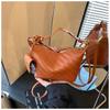 Premium retro large-capacity portable messenger bag women's 2 new trendy woven tote bag versatile shoulder bag