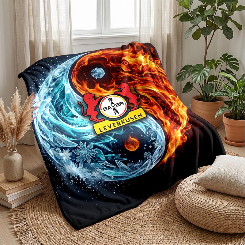 Bayer Leverkusen Football Print Flannel Blanket, Soft Warm Lightweight Throw Blanket for Sofa Bed Camping