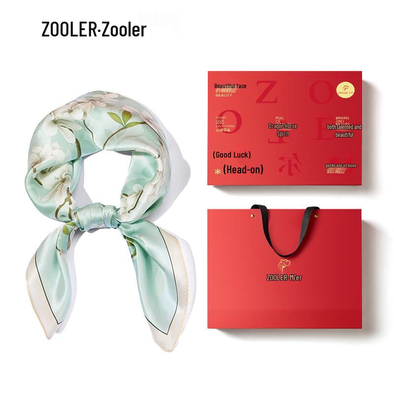 ZOOLER Mulberry Silk Floral Square Scarf