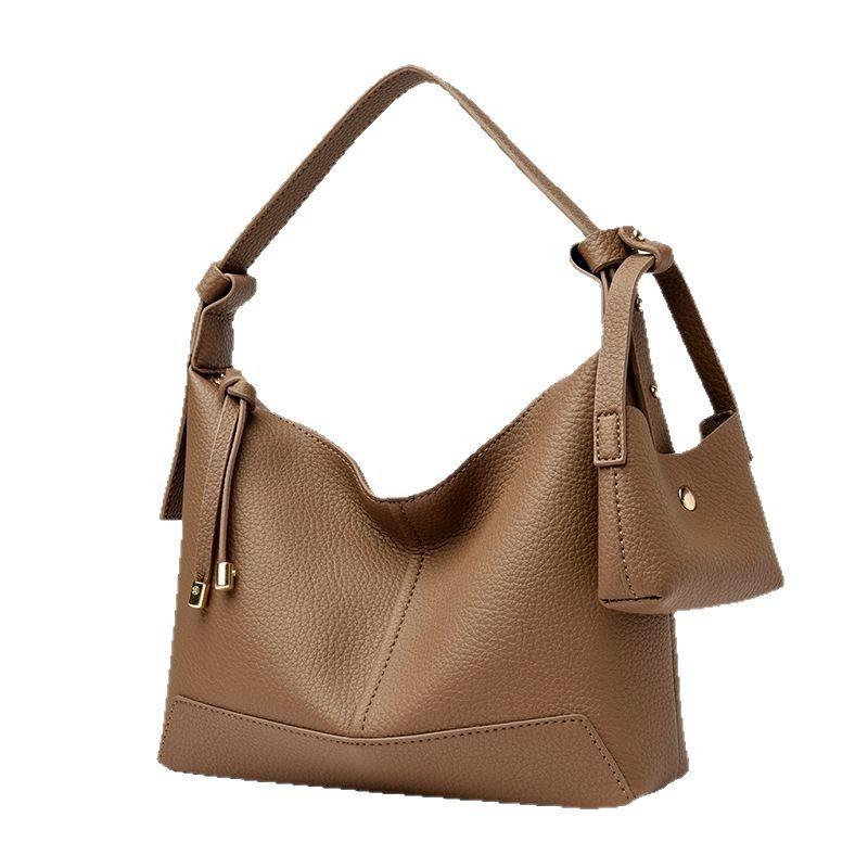 Lychee Shoulder Women's Bag Large Capacity Messenger Tote Bag Mommy Bag Dumpling Fashion Simple Shopping Bag